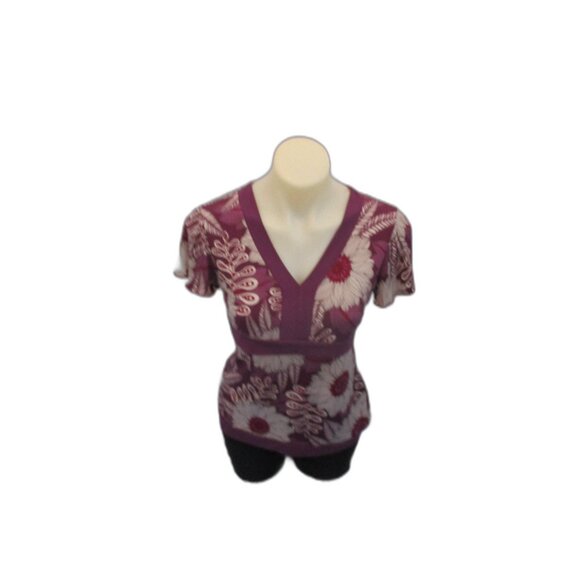 🌺 Floral V-Neck Wrap Top by R Petites - Size M 🌸 - Picture 3 of 5